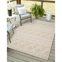 Teppich "Vera Lagerräumung", beige (beige,cream), B:160cm H:8mm L:230cm, Polypropylen, MYFLAIR MÖBEL & ACCESSOIRES, Teppiche, modernes Design, In & Outdoor geeignet, Balkon, Terrasse