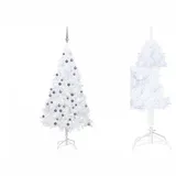 vidaXL Künstlicher Weihnachtsbaum mit LEDs & Kugeln Weiß 150 cm