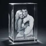 Naispanda Personalisierter 3D Kristall mit Foto, Benutzerdefinierte 3D Kristall foto, Bilderrahmen, Lasergravur-Kristallfoto, bestes Geschenk für Denkmal, Hochzeit, Geburtstag, Abschluss