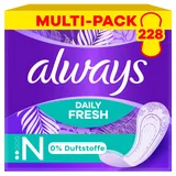 Always Daily Fresh Normal 228 Slipeinlagen (Sparpackung 3x76 Stück), ohne Duft