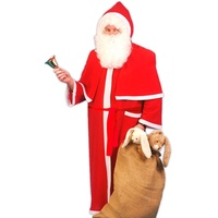 Funny Fashion Weihnachtsmann Nikolaus Kostüm für Herren - Rot | Kapuzenmantel mit Cape