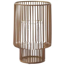 Windlicht Laterne Metall Glaseinsatz Tischlaterne Kerzenhalter terracotta gold