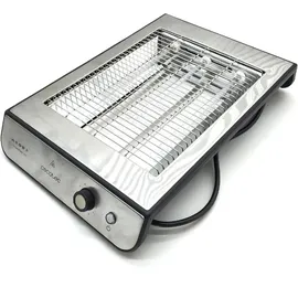Cecotec Turbo Easy Toast Inox Flachtoaster. 3 Quarzheizkörper, 6 Leistungsstufen, Krümelschublade, Kabelaufwickler , Edelstahl-Finish, 900 W.