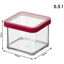 Rotho Vorratsdose 10,0 x 10,0 x 7,2 cm 1-tlg. rot/transparent
