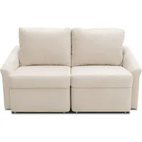 DOMO. collection Sofa Relax, 2-Sitzer Dauerschläfer, Boxspring Couch mit Schlaffunktion, Schlafsessel, Gästebett, Schlafsofa 168 x 96 x 86 cm (BxTxH), Creme