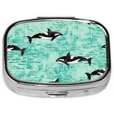 Pacific Ocean Wal Pillendose Reise Pillendose Pillendosen Tragbare Pillendose Kleine Pillendose Wöchentliche Pillendose Kleine Pillendose für Tasche Mini Pillendose