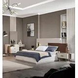 Xlmoebel Schlafzimmer-Set Vollständiges Schlafzimmermöbel-Set mit modernem Designer-Bett, (5-tlg., Schlafzimmer-Set), Hergestellt in Europa weiß