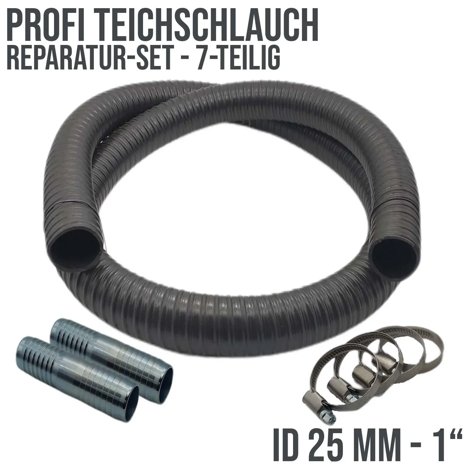 Schlauch Reparatur Set Teichschlauch Profi schwer Verlängerung 25 mm (1) - 7-te..."