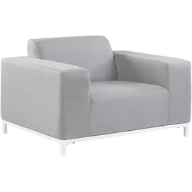 Beliani Sessel Rovigo Polyester 105 x 68 x 84 cm Grau/Weiß mit Kissen