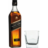 Johnnie Walker Black Label Set mit Tumbler Glas Whisky 12J Alkohol 40% 700 ml