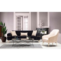 JVmoebel Sofa Sofagarnitur Sofa Garnitur Sofas 3+1 Sitz Sessel Möbel Polster, Made in Europe beige|schwarz