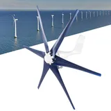 Professionelles Windturbinen-Kit, 1600 W 6-Blatt-Windgenerator, 2,0 m/s Windmühle mit niedriger Startwindgeschwindigkeit für Heimwerker im Freien(12V-Blau)