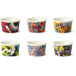 Excelsa Set Von 6 Schalen Kimono Porzellan 9X5X9 Cm Bunt