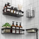 luxuskollektion Duschablage ohne Bohren, Wasserdichtes und Rostfreies Duschregal, 4