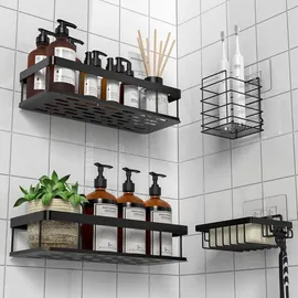 luxuskollektion Duschablage ohne Bohren, Wasserdichtes und Rostfreies Duschregal, 4