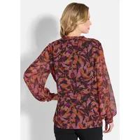 GOLDNER Druckbluse mit Rüschen rot 23
