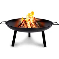 BBQ Collection Feuerschale Ø60 cm - Feuerkorb mit Griffen - Feuertonne für den Garten - Terrassenofen für Brennholz - Geeignet für Lagerfeuer - Gartenkamin - Kohlenstoffstahl