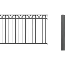 GAH Alberts Metallzaun Grund-Set Circle Anthrazit z. Einbetonieren 100 cm x 1000 cm