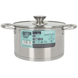 Quttin Topf mit Glasabdeckung Quttin Hermes Stahl 3 L (4 Stück)