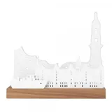 räder Teelichthalter Stadtsilhouette Hamburg Porzellan/ Holz Weiß