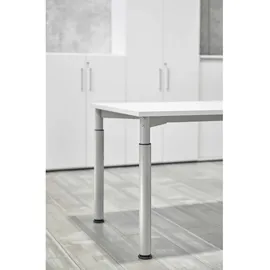 hjh OFFICE PRO Hammerbacher Schreibtisch Y-Serie asteiche/silber, höhenverstellbar, 160 x 68-82 x 80cm
