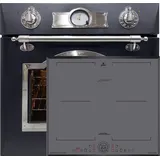 Kaiser Küchengeräte Backofen-Set Herd Set Autark Retro Elektro Einbau Backofen Autark 60 cm+ Induktion Kochfeld 60 cm EH 6355 Em Sil+KCT 6730 FIG., mit 1-fach-Teleskopauszug schwarz