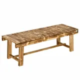 Outsunny Gartenbank, 2-Sitzer Holzbank, Sitzbank, Gartenmöbel, Rustikale Bank, Massivholz, Dunkelbraun