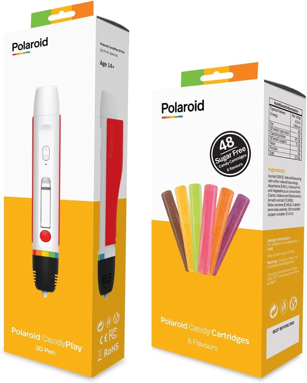 Polaroid 3D Pen Candy Play Drucker Süßigkeiten Stift USB Kreativität + 48 Sug...