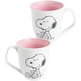 SNOOPY Kaffeetasse 0,28 l Rosa Weiß