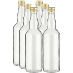 Trinkflasche 6tlg. Glas Transparent Klar 500 ml