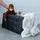 Intirilife Sitzbank Faltbar Schwarz 78 x 38 x 38 cm