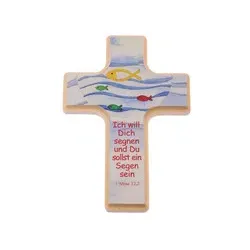 Kinderkreuz Fisch blau/rot 60/292 16x10cm