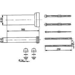 Verlängerungsset (Ausführung: Verlängerungsset für Montageelement 300 mm DN 90)