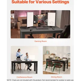 Vevor Rechteckiger Esstisch, 63 Zoll lange große Holztische für 4–6 Personen, moderne Esszimmermöbel, Konferenztisch mit einer Tragkraft von 1...