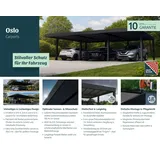 CANOPIA Doppel-Carport Oslo 5,96 x 9,01 m schwarz inkl. UV-Schutz