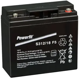 Exide Sonnenschein Powerfit S312/18 F5 Akku Blei PB 12Volt 18Ah