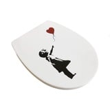 ADOB Design WC Sitz roter Ballon Banksy Klobrille Klodeckel Toilettendeckel, Absenkautomatik/Softclose, zur Reinigung abnehmbar, 63512