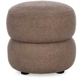 BIZZOTTO Hocker Gabby aus Boucle-Stoff, modern gepolstert, rund, Braun, bequem für Dein Zuhause