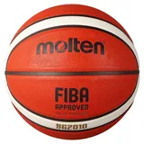 Molten BG2010 Basketball, Indoor/Outdoor, FIBA-zugelassen, Premium-Gummi, tiefer Kanal, Größe 6, Orange/Elfenbein, geeignet für Jungen im Alter von 12, 13, 14 Jahren und Mädchen im Alter von 14 Jahren