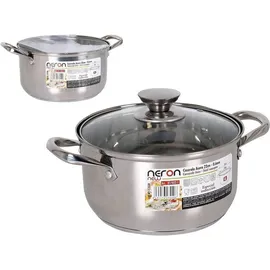 Quttin Topf mit Deckel Quttin New neron Stahl 4 L Ø 22 cm 30 x 22 x 12 cm (4 Stück)