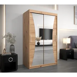 abiks möbel Schwebetürenschrank MONACO 120 x 200 x 62 cm Eiche Artisan