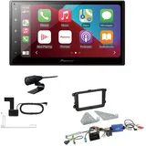 EHO Pioneer SPH-DA160DAB 2-DIN Autoradio CarPlay Android Auto Bluetooth DAB USB passend für Volkswagen VW T5 Transporter 2003-2015 runde Ecken, schwarz inkl Canbus + LFB
