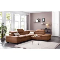 Ecksofa HOME AFFAIRE "Alberto L-Form", braun, B:272cm H:73cm T:226cm, 100% Polyester, Luxus-Microfaser weich (9)0% Polyester / 10% Polyamid, Luxus-Microfaser Vintageoptik (100% Polyester), Microfaser Antiklederoptik (100% Polyester), Sofas, mit Kopfteilverstellung, wahlweise mit Bettfunktion