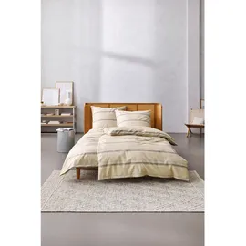 Esprit Bettwäsche "Adrien", beige Textil, Streifen, 155x220 cm, Oeko-Tex® Standard 100, pflegeleicht, hautfreundlich, angenehm wärmend, bügelleicht, schadstoffgeprüft, Schlaftextilien, Bettwäsche, Bettwäsche, Übergrößen-Bettwäsche