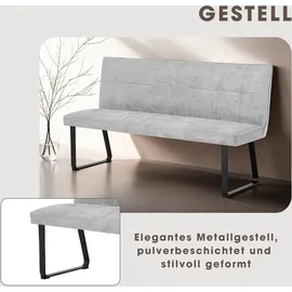 byLIVING Polsterbank Talea Hellgrau 160 x 92 x 59 cm
