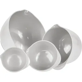 Rosti Margrethe Schüssel Set, Rührschüssel Set, 8-Teilig mit 4 Rührschüsseln und 4 Deckel, Teigschüssel aus Recycelbarem Kunststoff, 0,25 Liter, 0,5 Liter, 1,5 Liter und 3 Liter, Weiß
