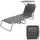 Spetebo 3-Bein Gartenliege Sonnenliege 186 x 55 x 24 cm Dunkelgrau