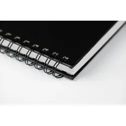 Clairefontaine 5x Goldline, spiralgebundenes Skizzenbuch, 40 Blatt 17 ,8x25x4 cm, 250g weiß - Schwarz 960082C