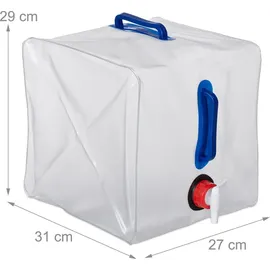 Relaxdays Wasserkanister 20 L blau/rot/weiß