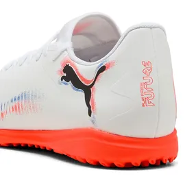 Puma Future 8 Play Tt Fussballschuh, Weiß, Schwarz, leuchtendes Rot, 43 EU